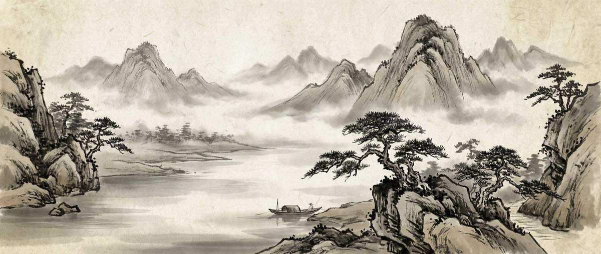 mk体育 - 水墨山水画背景